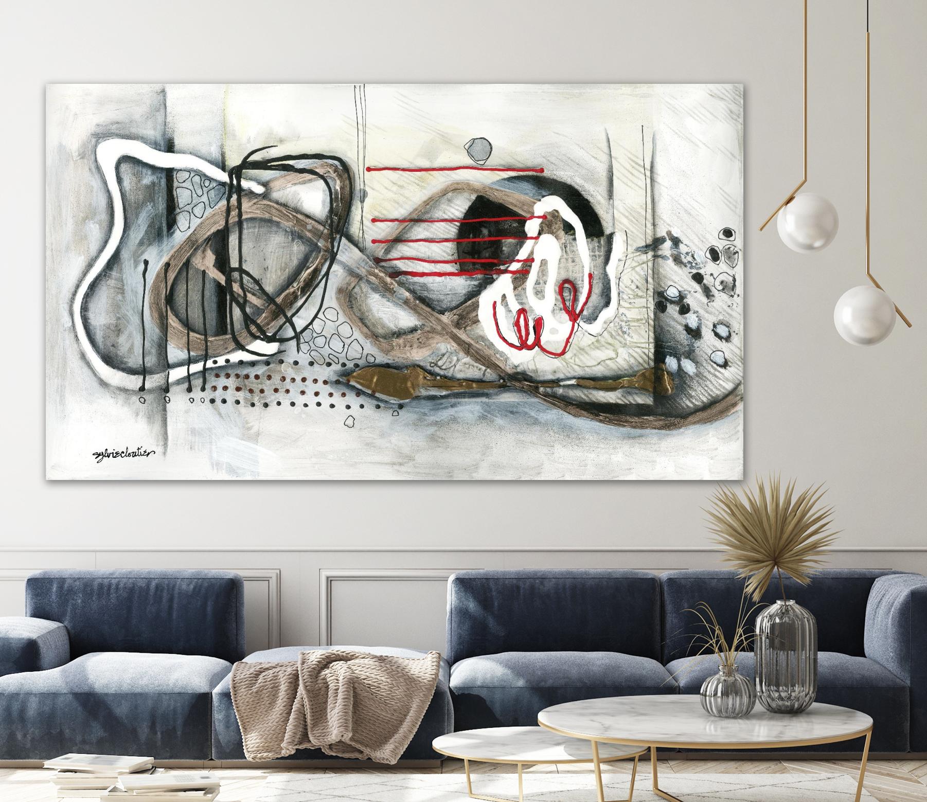Et on s'accroche II by Sylvie Cloutier on GIANT ART - white abstract
