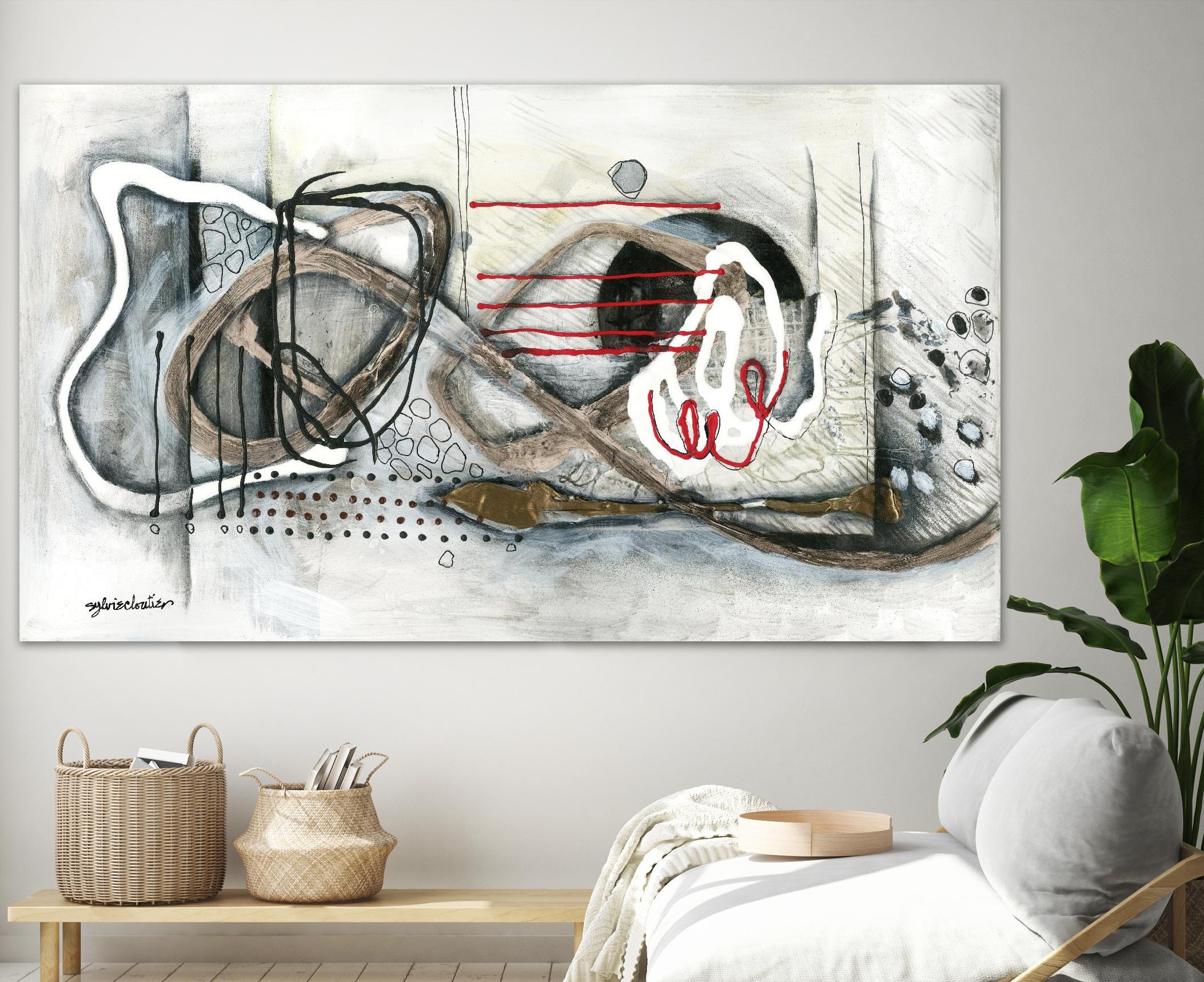 Et on s'accroche II by Sylvie Cloutier on GIANT ART - white abstract