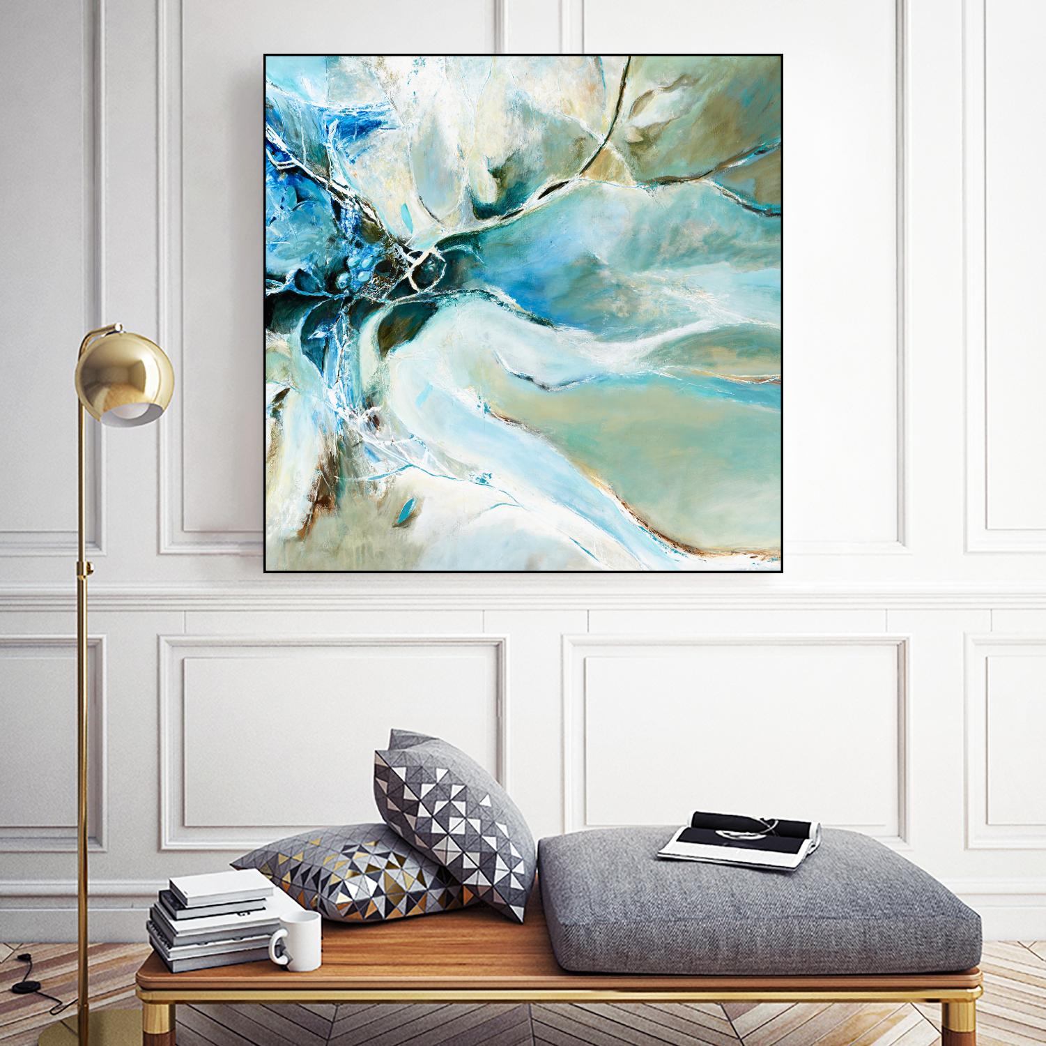 Écume by Kathleen Cloutier on GIANT ART - green abstract