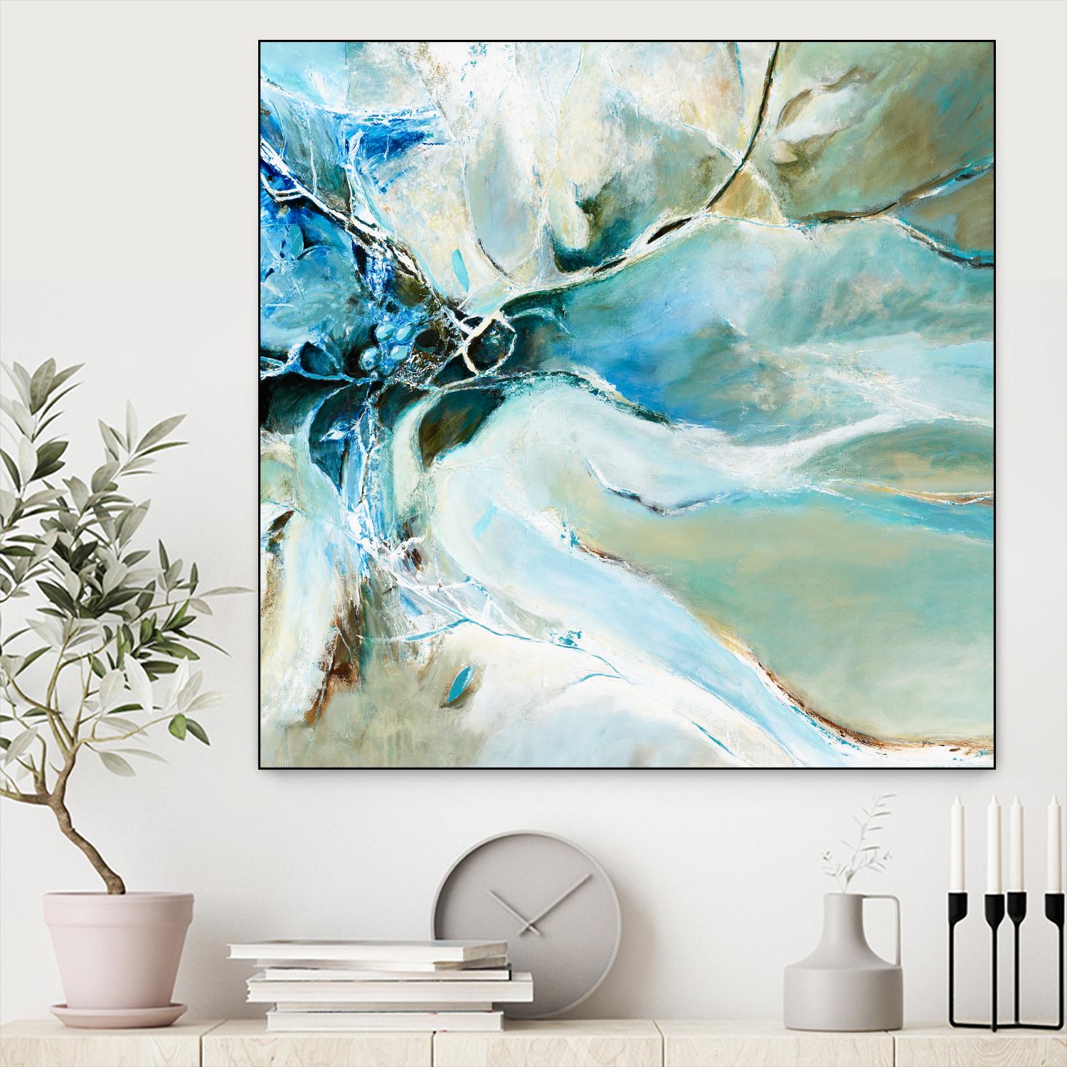 Écume by Kathleen Cloutier on GIANT ART - green abstract