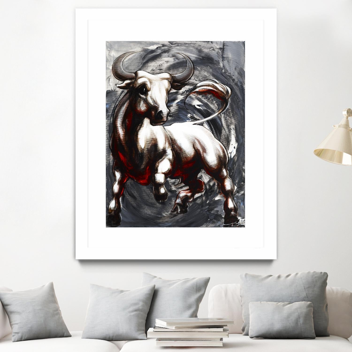 Deadline by Marie Andrée Leblond on GIANT ART - white animals taureau