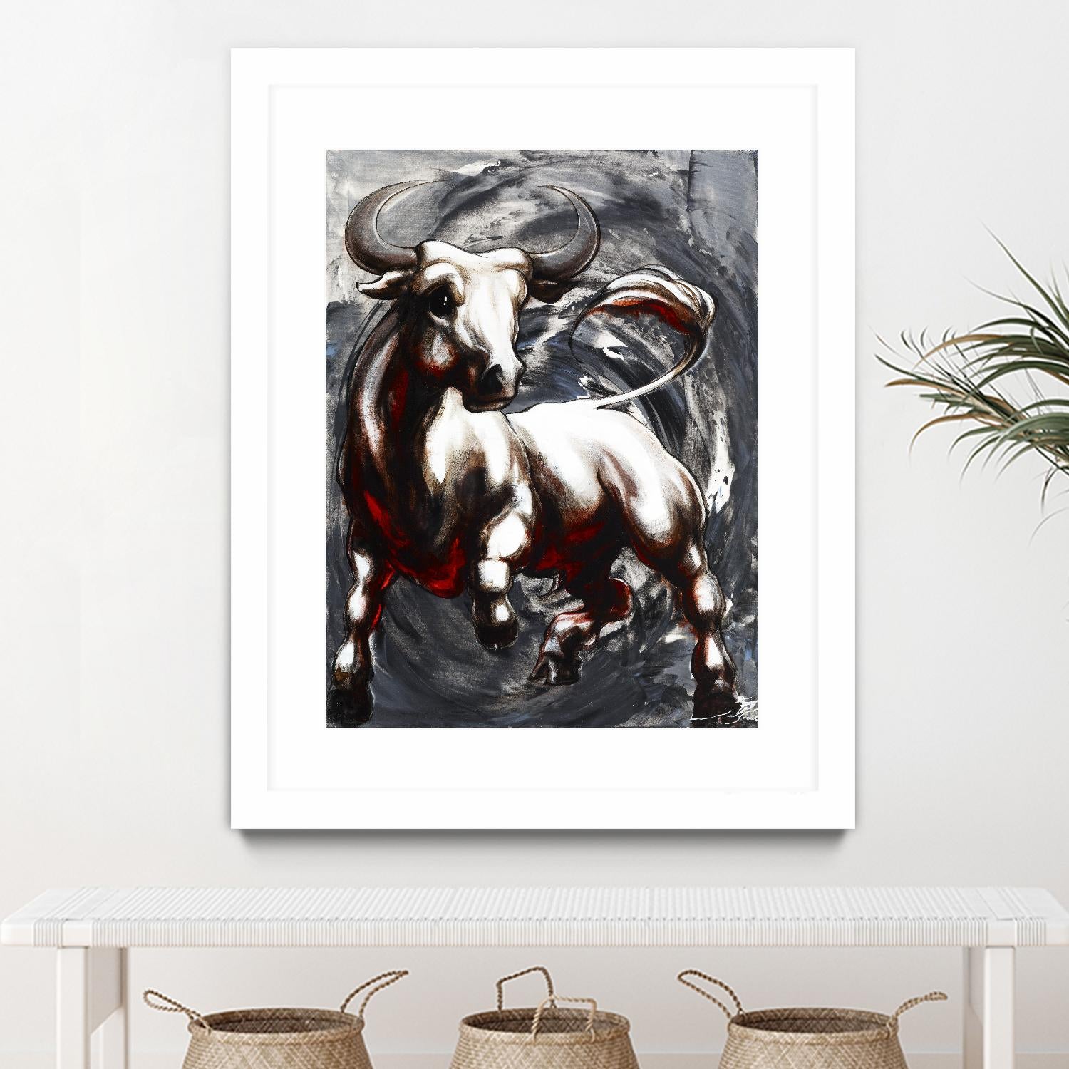 Deadline by Marie Andrée Leblond on GIANT ART - white animals taureau