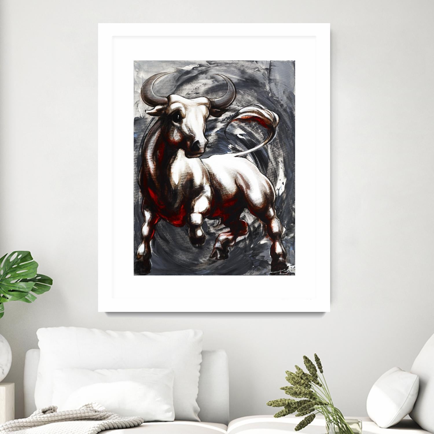 Deadline by Marie Andrée Leblond on GIANT ART - white animals taureau