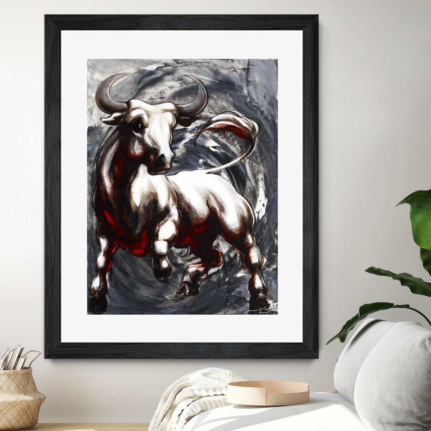 Deadline by Marie Andrée Leblond on GIANT ART - white animals taureau