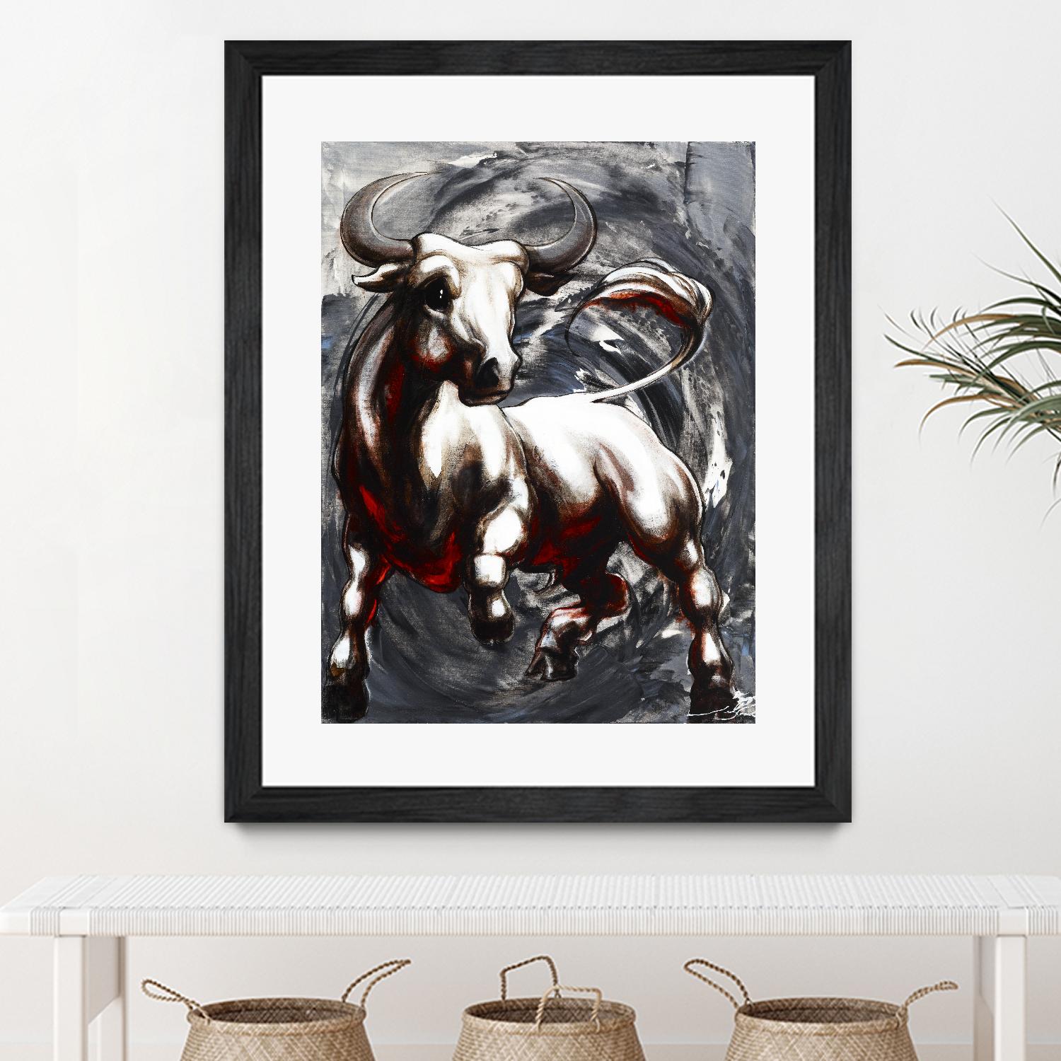 Deadline by Marie Andrée Leblond on GIANT ART - white animals taureau