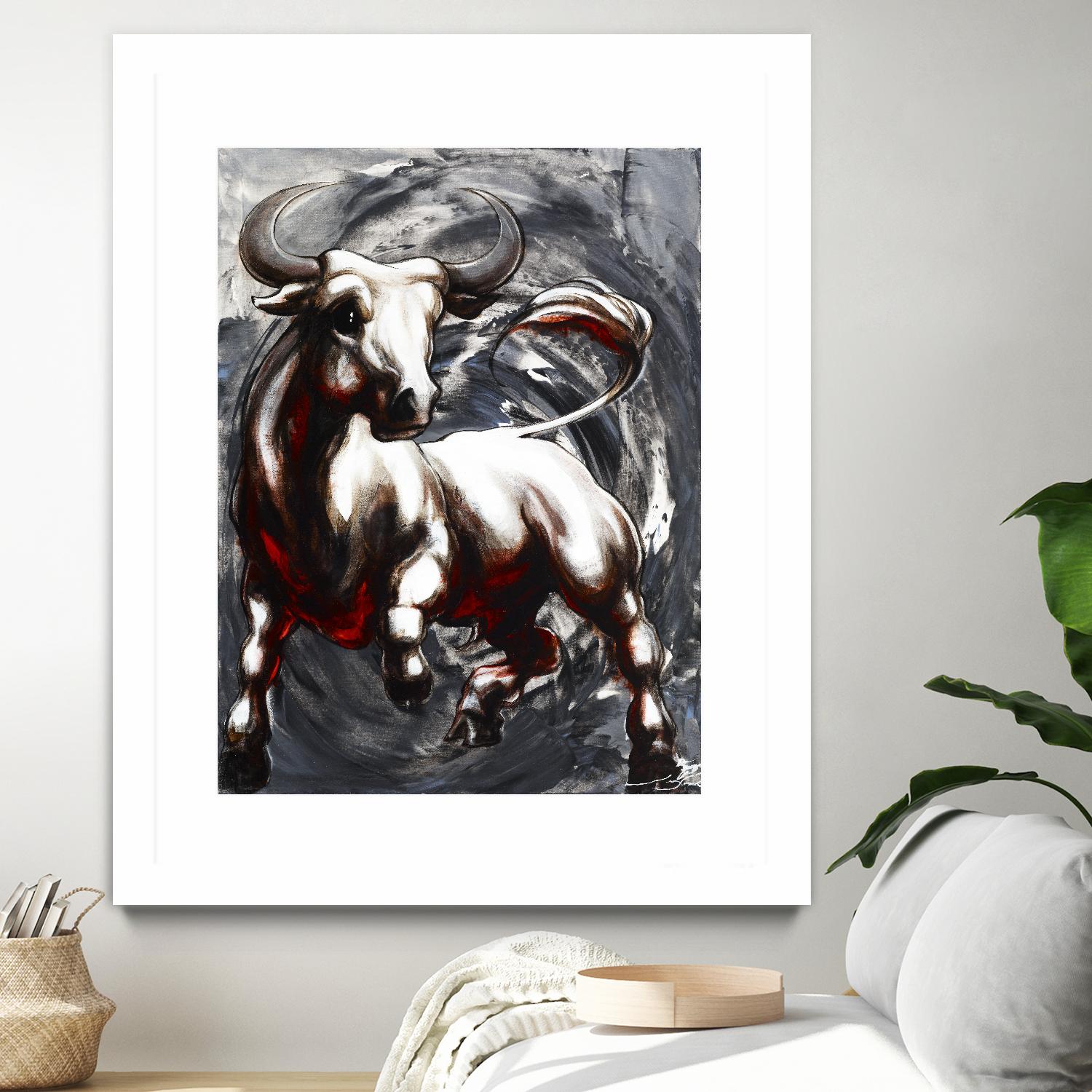 Deadline by Marie Andrée Leblond on GIANT ART - white animals taureau