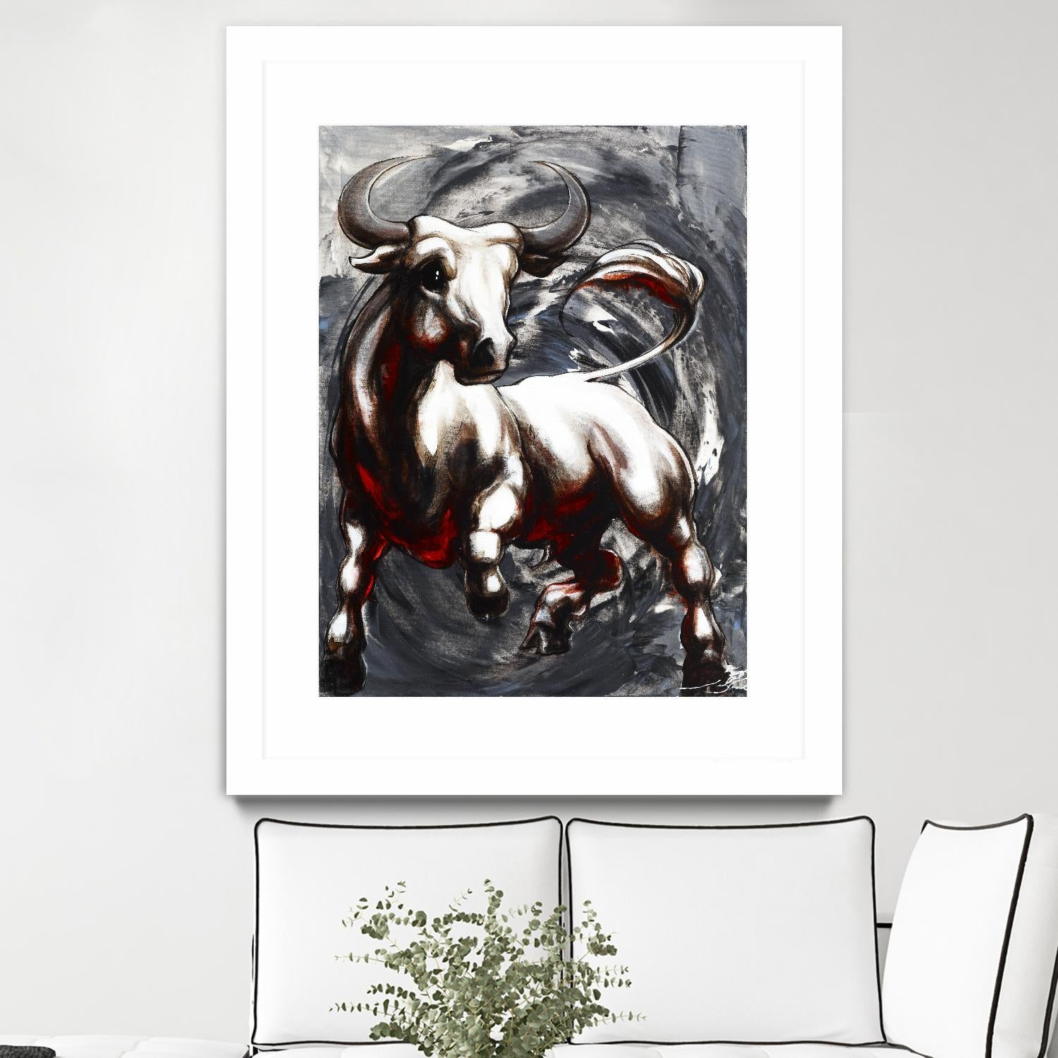 Deadline by Marie Andrée Leblond on GIANT ART - white animals taureau