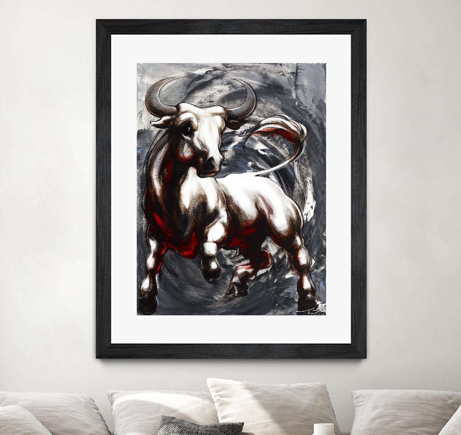 Deadline by Marie Andrée Leblond on GIANT ART - white animals taureau