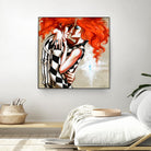 Flame by Marie Andrée Leblond on GIANT ART - orange men and women