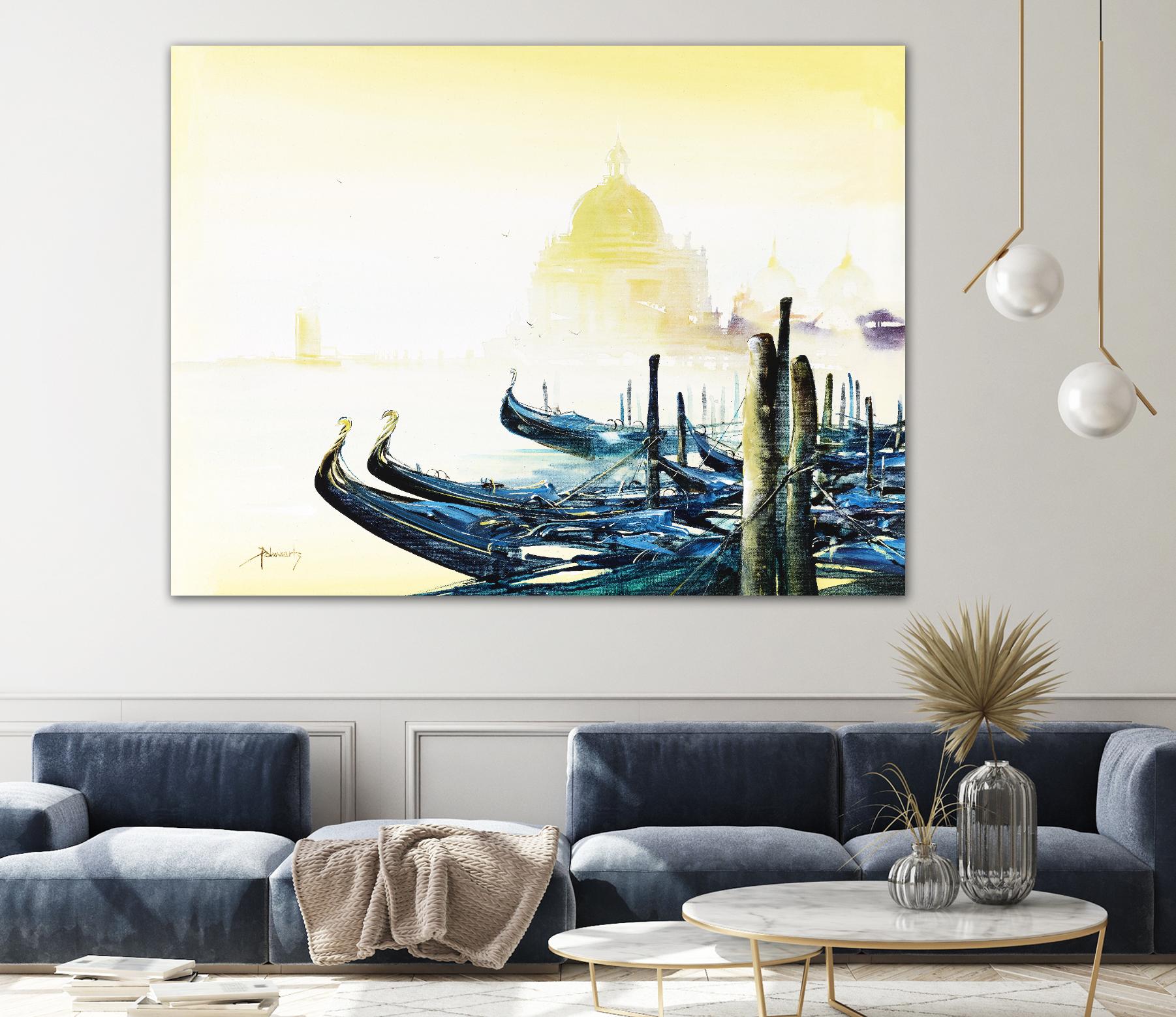 Les bleus attachements by Roland Palmaerts on GIANT ART - blue sea scene