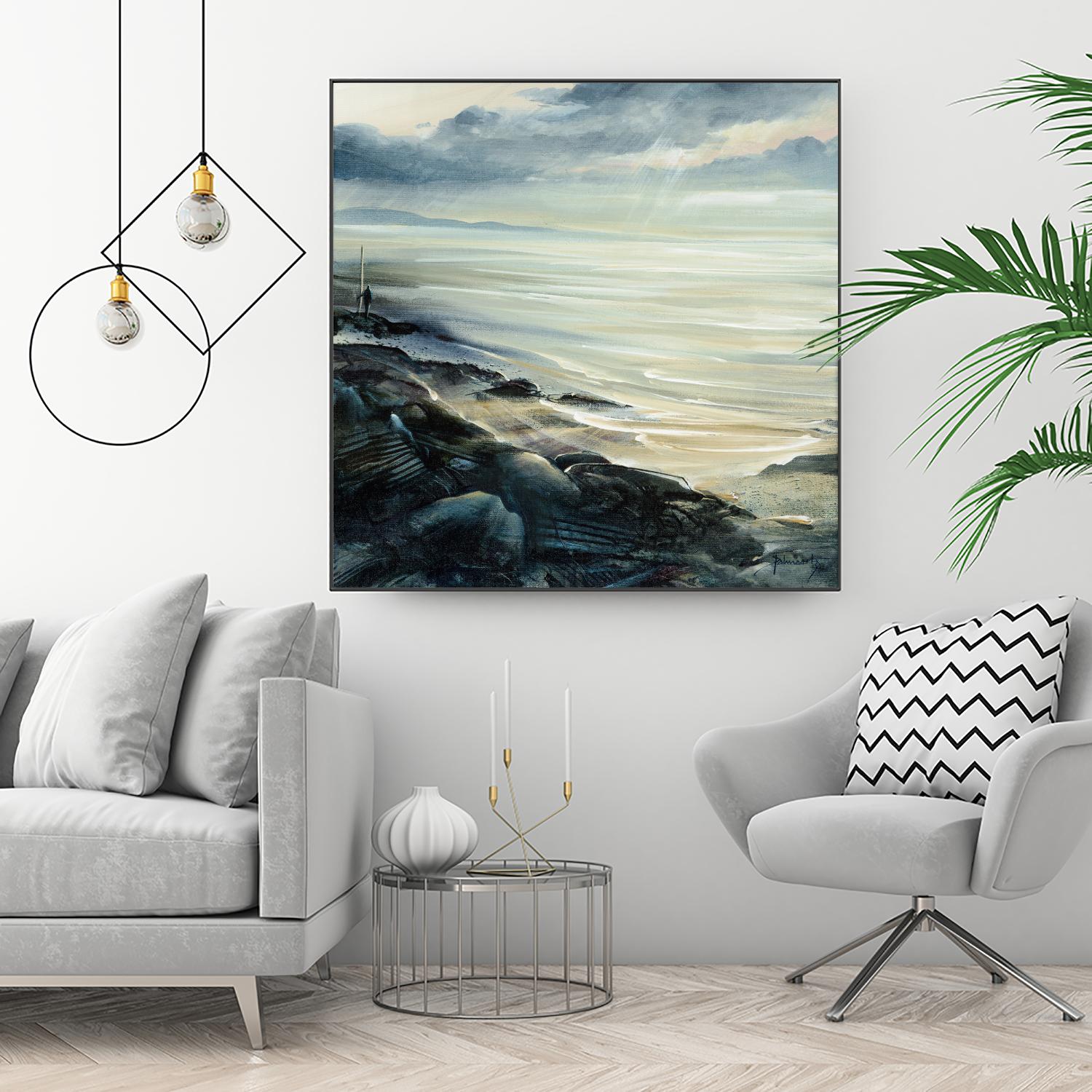 Reflexion by Roland Palmaerts on GIANT ART - grey sea scene