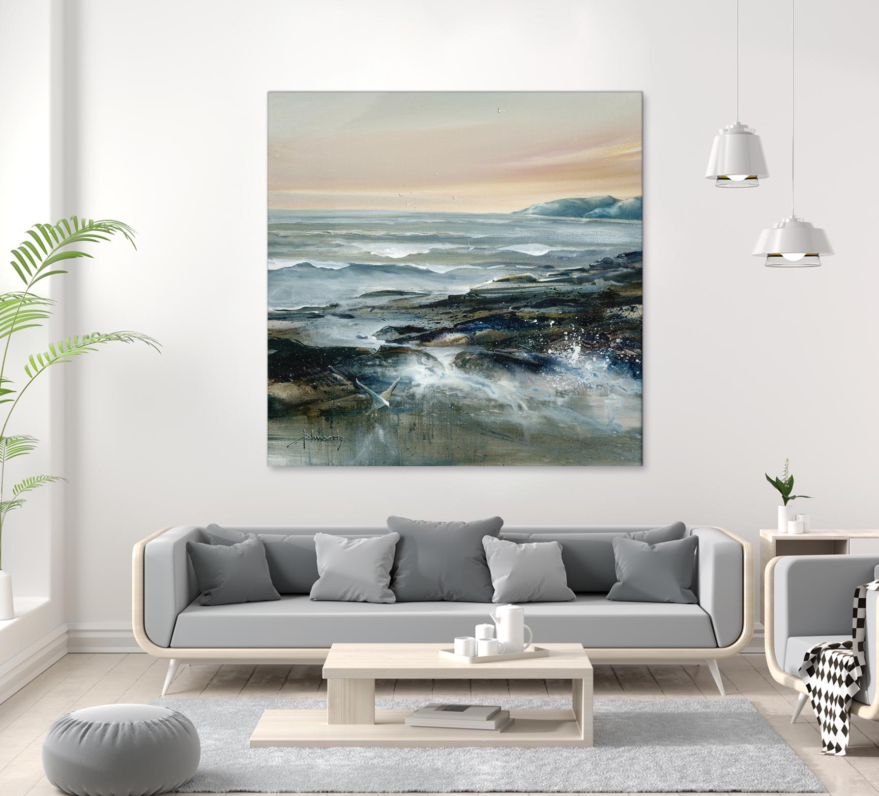 Flaux Flottant by Roland Palmaerts on GIANT ART - grey sea scene