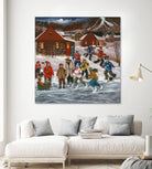 Sur le lac gelé by Nicole Laporte on GIANT ART - red winter scenes