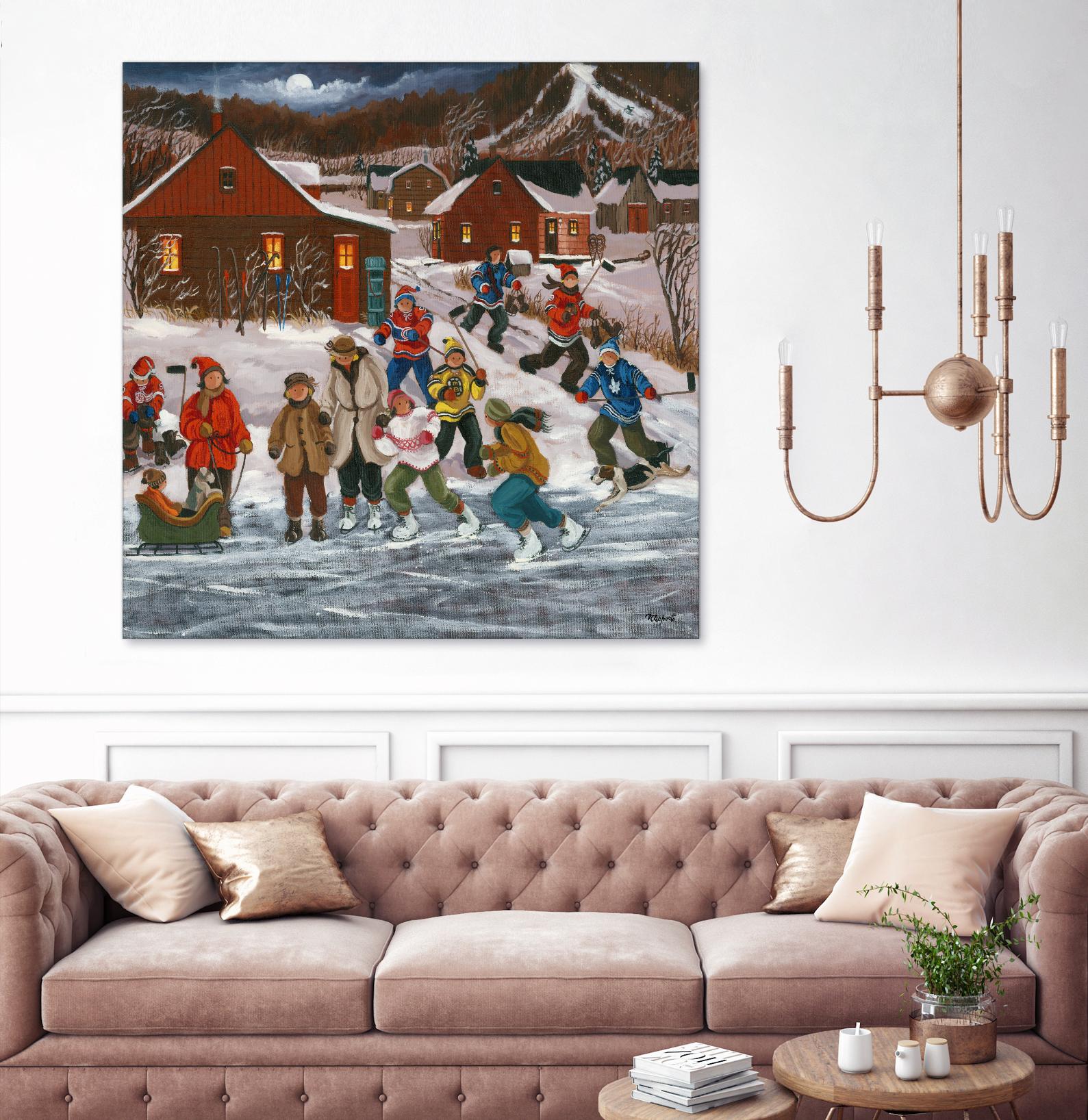 Sur le lac gelé by Nicole Laporte on GIANT ART - red winter scenes