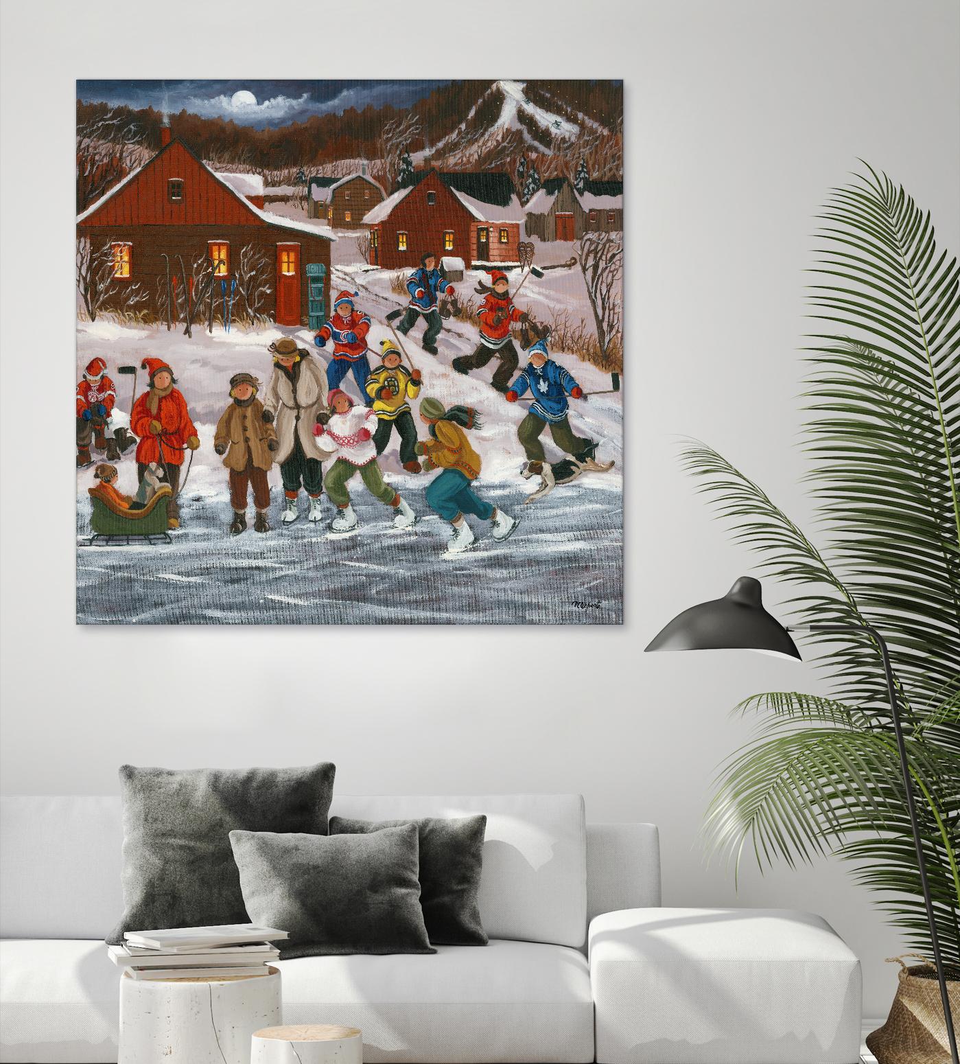 Sur le lac gelé by Nicole Laporte on GIANT ART - red winter scenes