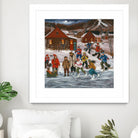 Sur le lac gelé by Nicole Laporte on GIANT ART - red winter scenes