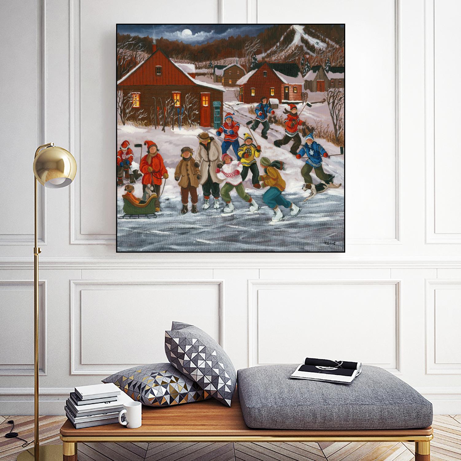 Sur le lac gelé by Nicole Laporte on GIANT ART - red winter scenes