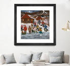 Sur le lac gelé by Nicole Laporte on GIANT ART - red winter scenes