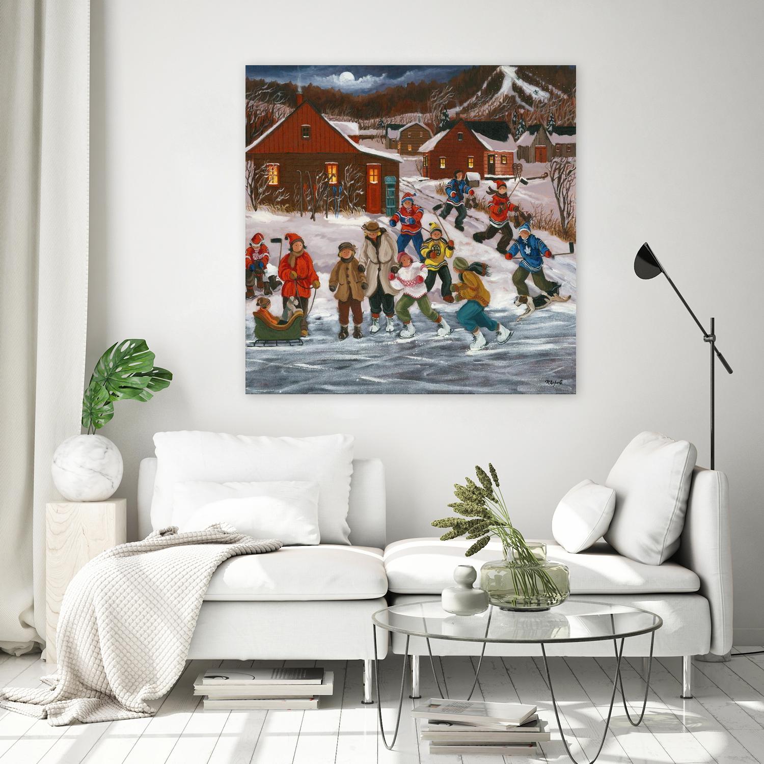 Sur le lac gelé by Nicole Laporte on GIANT ART - red winter scenes