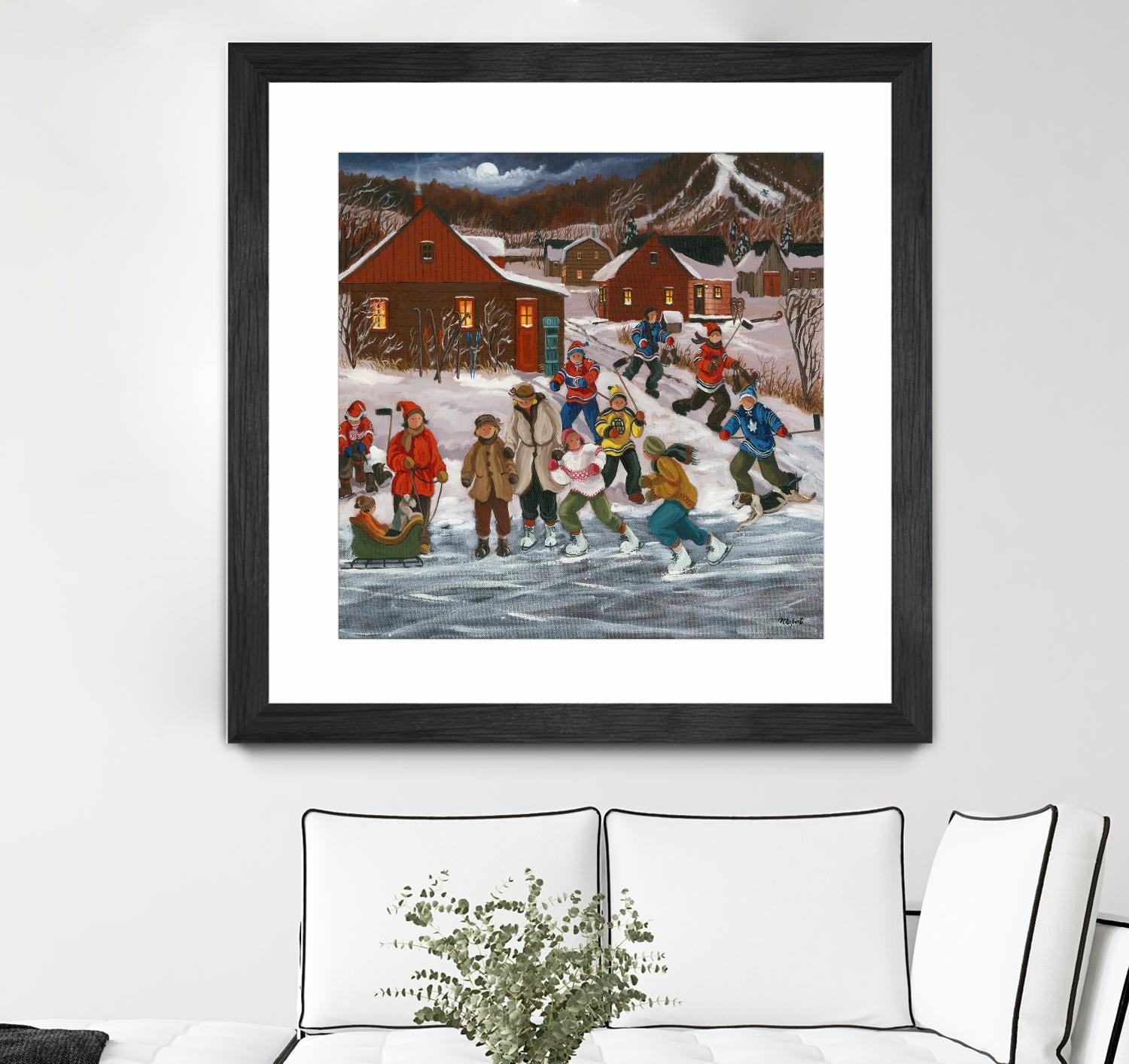 Sur le lac gelé by Nicole Laporte on GIANT ART - red winter scenes