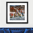 Sur le lac gelé by Nicole Laporte on GIANT ART - red winter scenes