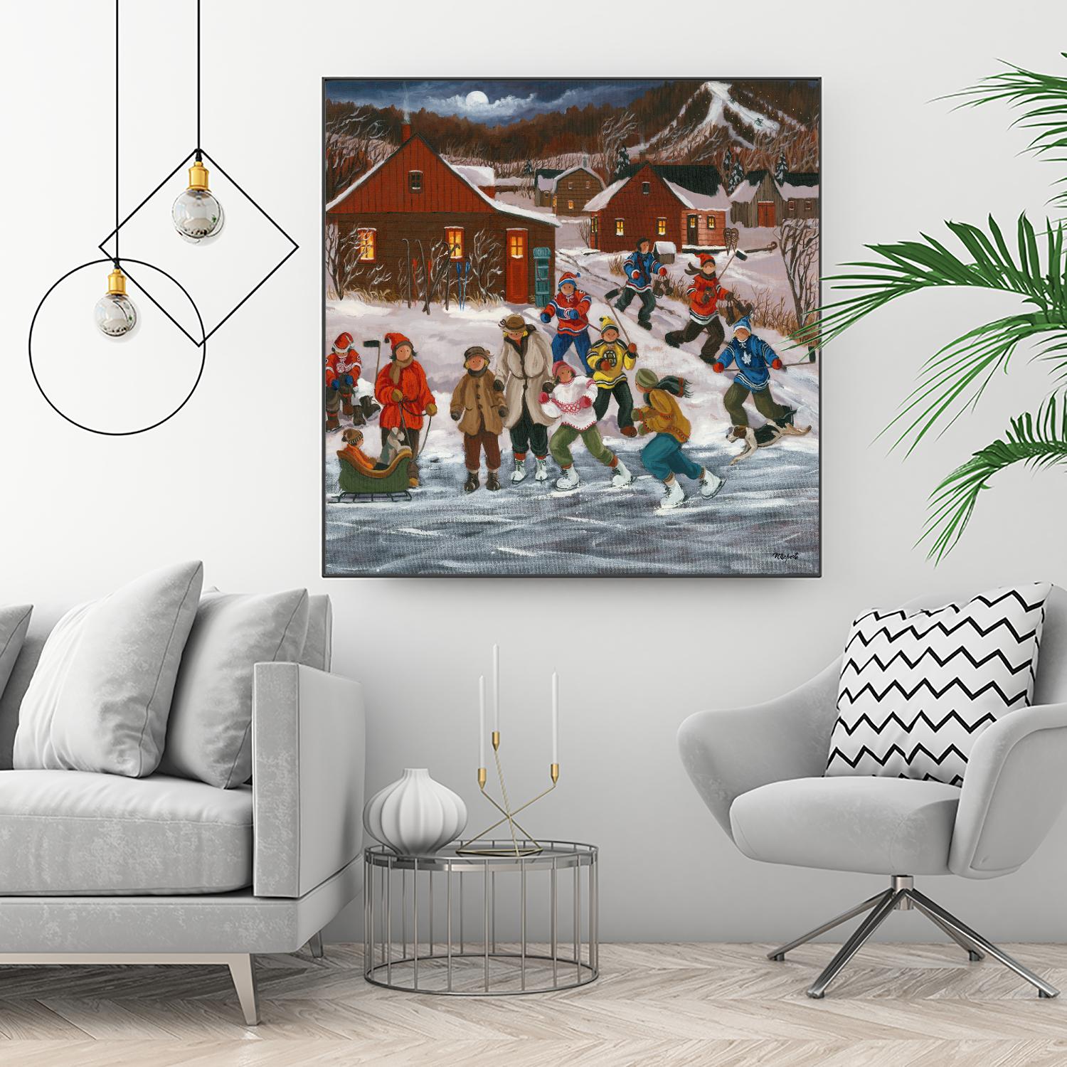 Sur le lac gelé by Nicole Laporte on GIANT ART - red winter scenes