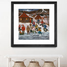Sur le lac gelé by Nicole Laporte on GIANT ART - red winter scenes