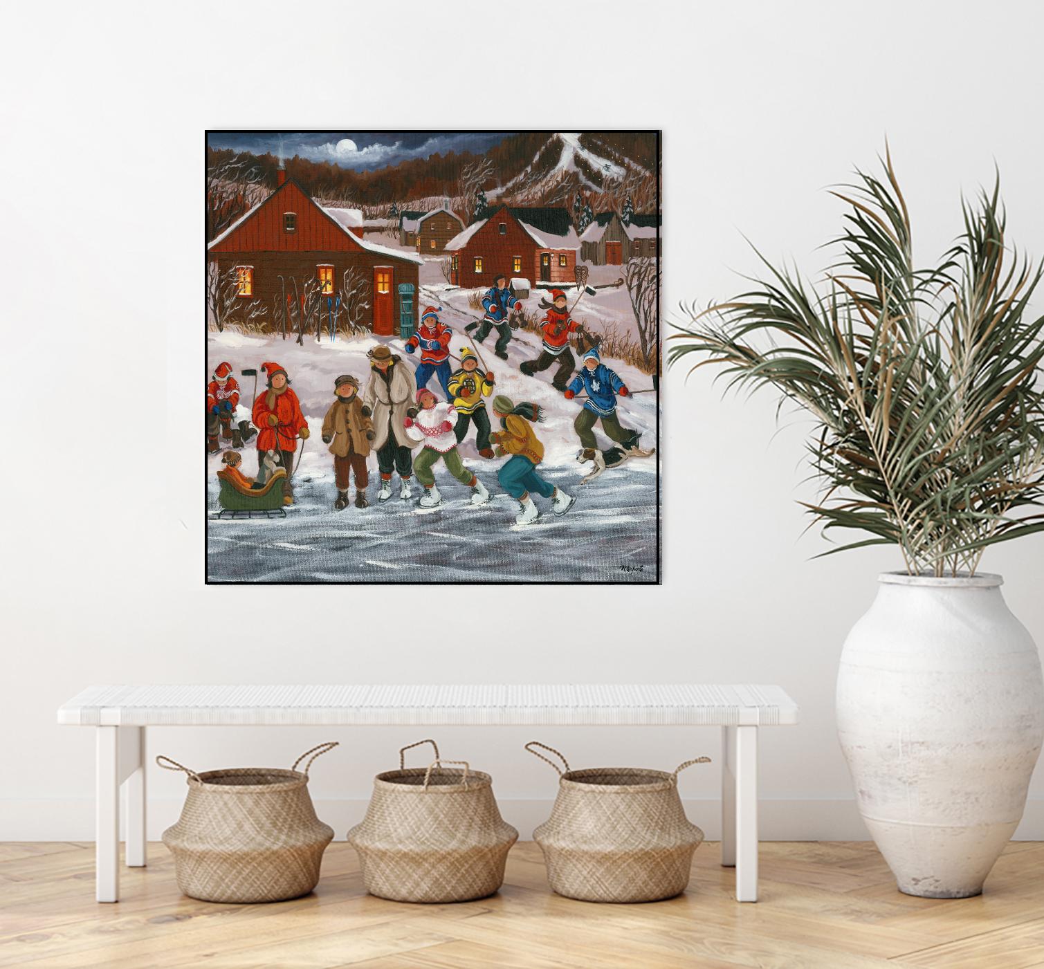 Sur le lac gelé by Nicole Laporte on GIANT ART - red winter scenes