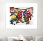 Partie de hockey by Nicole Laporte on GIANT ART - yellow winter scenes