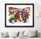 Partie de hockey by Nicole Laporte on GIANT ART - yellow winter scenes
