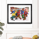 Partie de hockey by Nicole Laporte on GIANT ART - yellow winter scenes