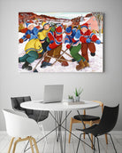 Partie de hockey by Nicole Laporte on GIANT ART - yellow winter scenes