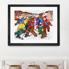 Partie de hockey by Nicole Laporte on GIANT ART - yellow winter scenes