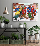 Partie de hockey by Nicole Laporte on GIANT ART - yellow winter scenes