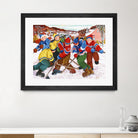 Partie de hockey by Nicole Laporte on GIANT ART - yellow winter scenes