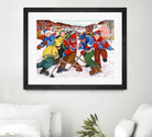 Partie de hockey by Nicole Laporte on GIANT ART - yellow winter scenes
