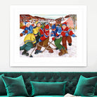 Partie de hockey by Nicole Laporte on GIANT ART - yellow winter scenes