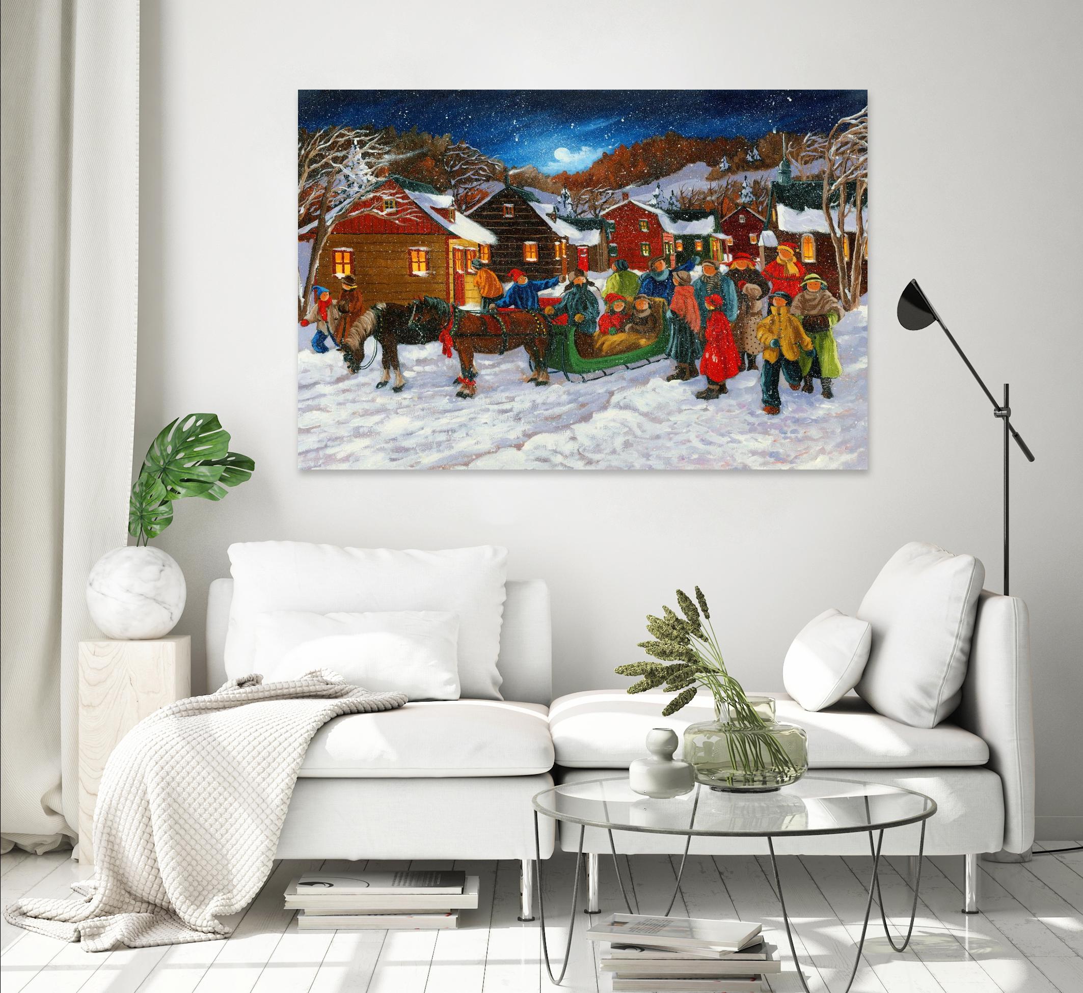 On prend un taxi by Nicole Laporte on GIANT ART - brown winter scenes