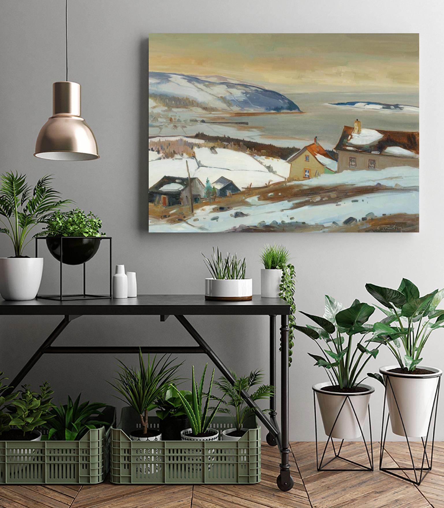 Baies St Paul II by Louis Tremblay on GIANT ART - beige landscape artistes du québec