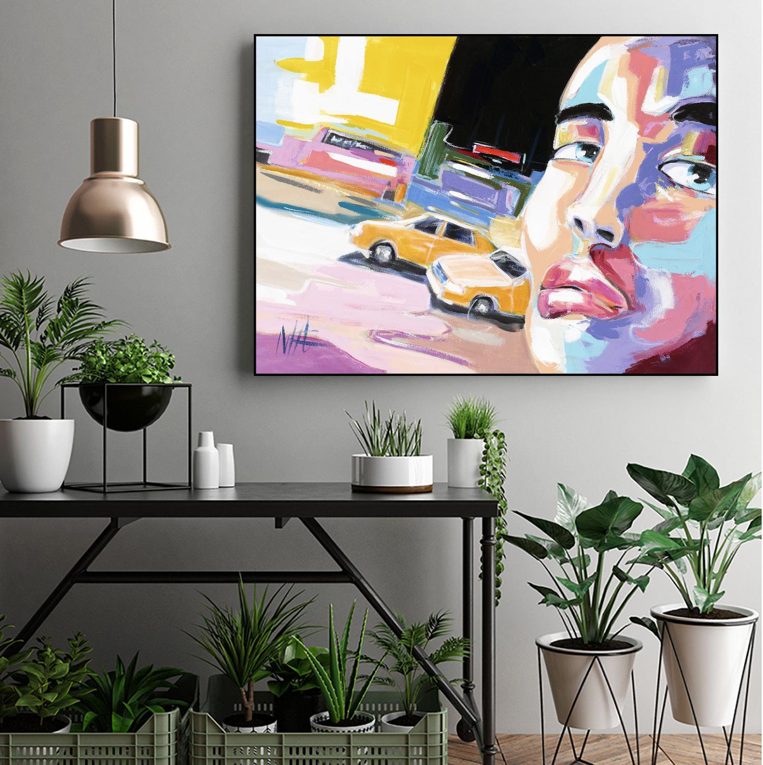 Go City I by Marc Archambault on GIANT ART - beige men and women