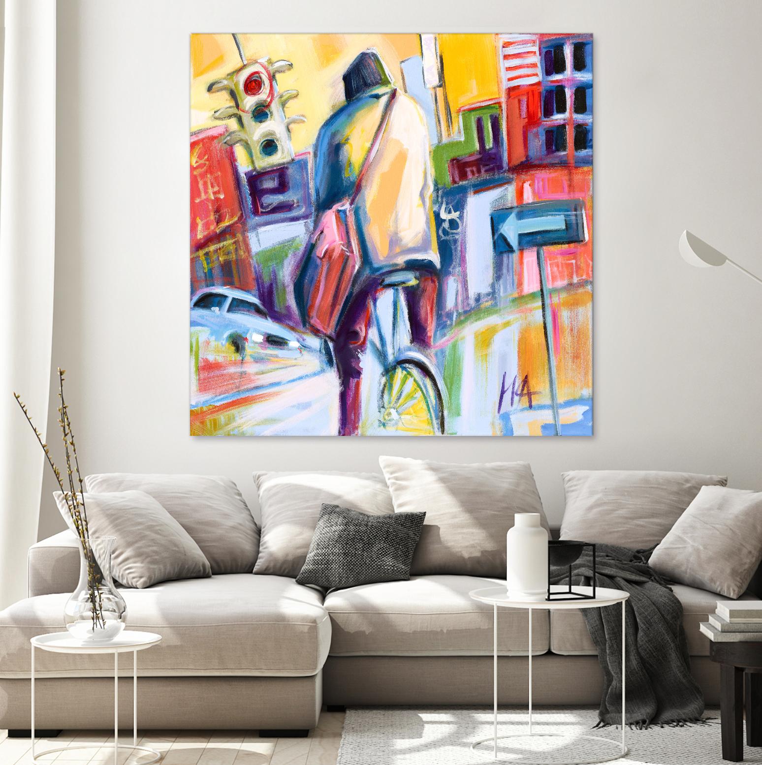 Velo City by Marc Archambault on GIANT ART - pink city scene