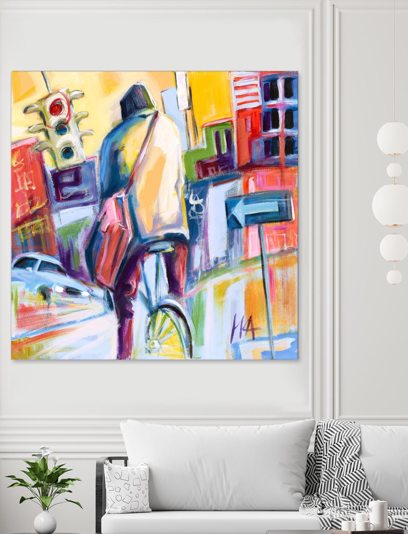 Velo City by Marc Archambault on GIANT ART - pink city scene