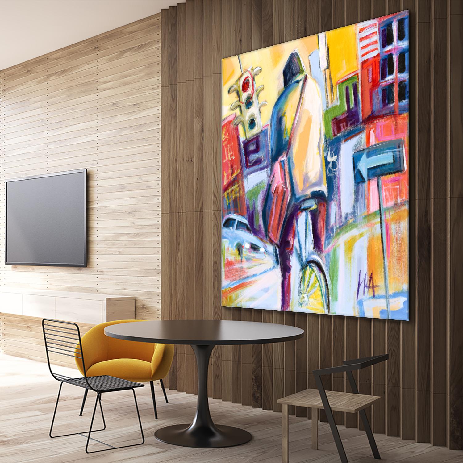 Velo City by Marc Archambault on GIANT ART - pink city scene