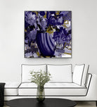 Dark blue flowers by Doris Savard on GIANT ART - grey abstract
