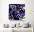Dark blue flowers by Doris Savard on GIANT ART - grey abstract
