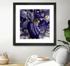 Dark blue flowers by Doris Savard on GIANT ART - grey abstract