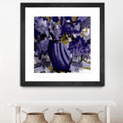 Dark blue flowers by Doris Savard on GIANT ART - grey abstract