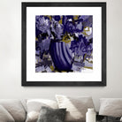 Dark blue flowers by Doris Savard on GIANT ART - grey abstract