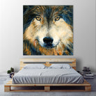 Regard inquiet du loup by Sylvia Audet on GIANT ART - white animals