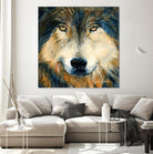 Regard inquiet du loup by Sylvia Audet on GIANT ART - white animals